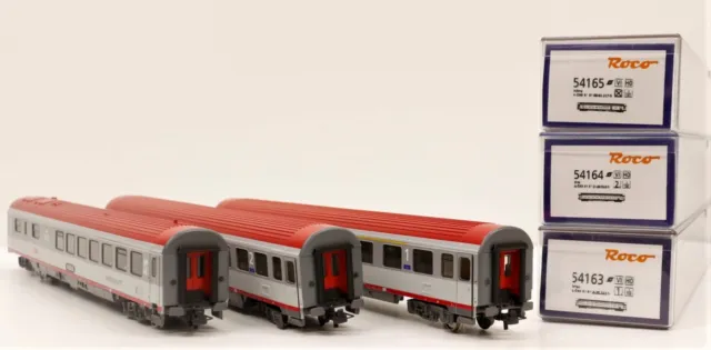 54163-64-65 Roco Set 3 carrozze Eurofima treno rapido delle OBB scala HO