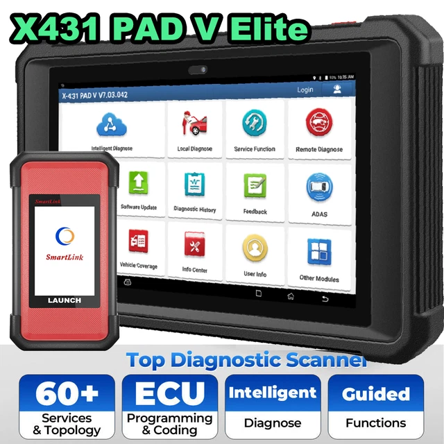 2024 LAUNCH X431 PAD V 5 Elite PRO Car Diagnostic Scanner Key Coding