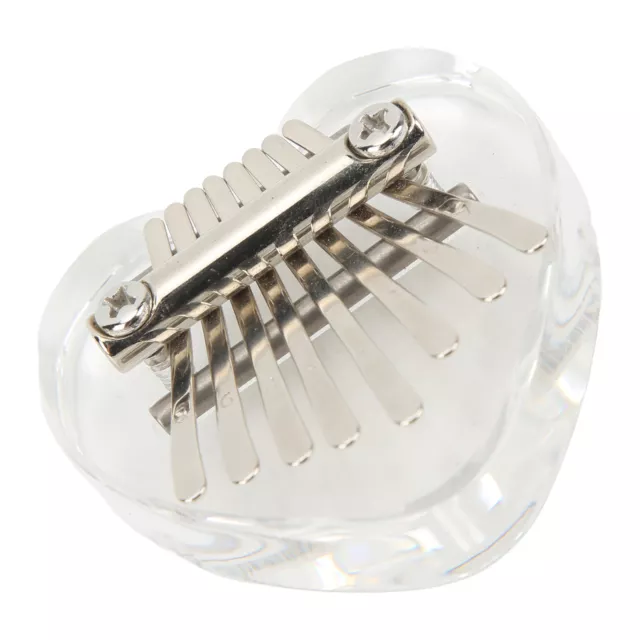 Heart Shaped Thumb Piano Mini Portable Transparent Crystal 8 Keys Kalimba Pe FD5