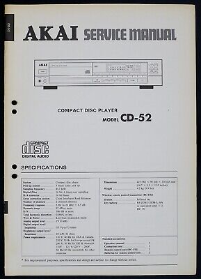Akai Service Manual Instructions for Akai CD-M839 Original 