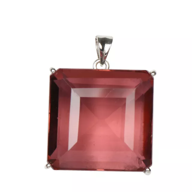 120ct Color-Changing Alexandrite Square Cut Loose Gem Sterling Silver Pendant 2