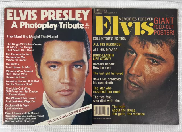 Elvis Presley Magazines 1970’s Memories Forever With Giant Poster & Photoplay