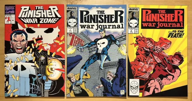 Punisher War Zone #1 & Punisher War Journal #1, #5 - Marvel Comic Book Lot