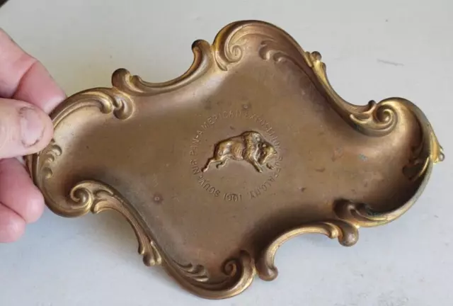 Antique Brass PAN AMERICAN 1901 EXPOSITION BUFFALO Tip Tray