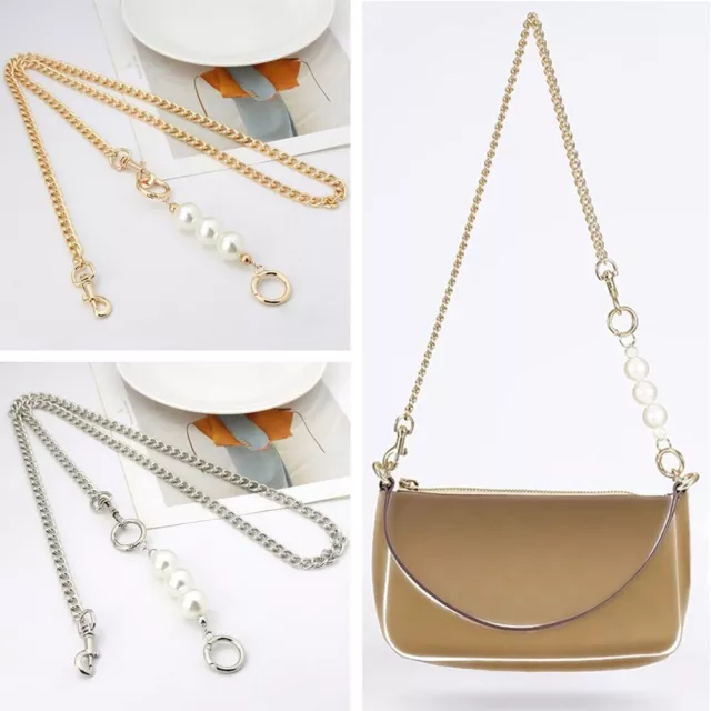 Bag Chain Handbag Hardware Bag Extender Chain Pearl Bead Women Bag Straps