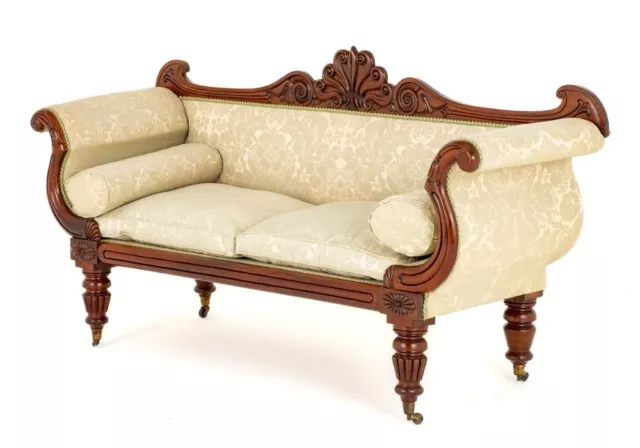 William IV Settee Sofa Mahogany Period Antique