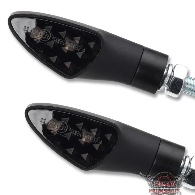 LED Motorrad Blinker Shield kurz schwarz getönt e-geprüft universal Miniblinker