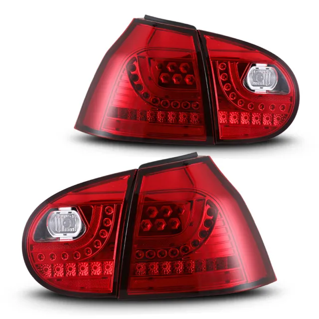 LED Tail Lights For 06-09 Volkswagen VW MK5 Golf 5/GTI/Rabbit Rear Lamps Red Len