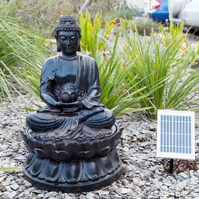 Buddha Solar Water Fountain With Led Light