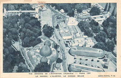 Carte postale ancienne PARIS expo coloniale 1931 vue aérienne Maroc Algérie