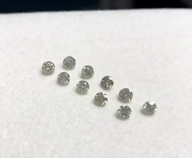 Tiny natural diamond 10pc 2.3mm salt and pepper color round brilliantcut diamond