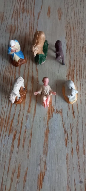 Lot 6 Santons De Provence Scène Nativité Et Personnage Musicien Crèche Noël