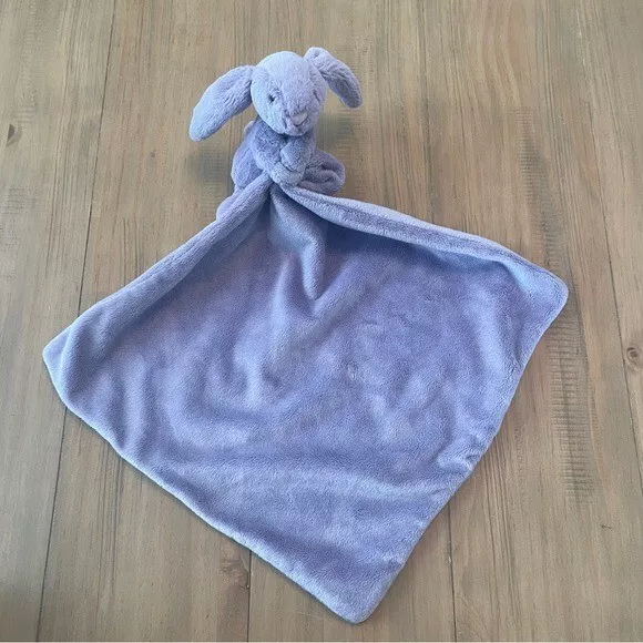 Jellycat Lovey Bashful Bunny Purple Security Blanket Infant Toy Soft Rare