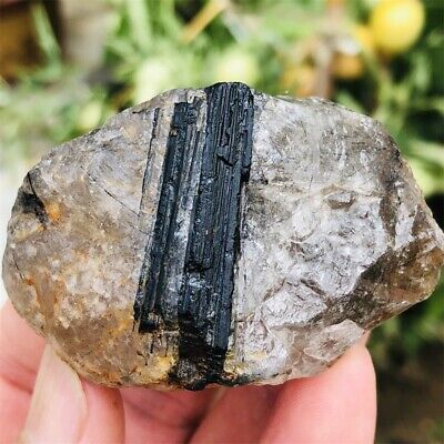 90g Natural Black Tourmaline Rutilated Quartz Crystal Raw Stone Specimen Healing