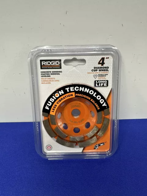 NEW RIDGID 4 in. Double Row Fusion Technology Diamond Cup Wheel