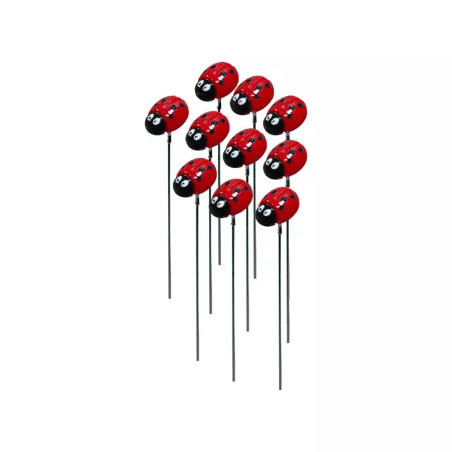 10x Garden Ladybug Stakes Lawn Stake Insert Gardening Accesorries Statue