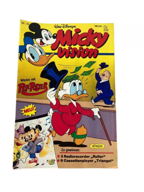 Walt Disneys Micky Vision Heft #10 + Poster ©1987 Hubba Bubba Kaugummi Werbung