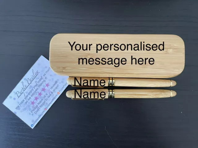 Personalised Classic Wooden Pen/Fountain Pen Set - B'day Graduation Teacher Gift