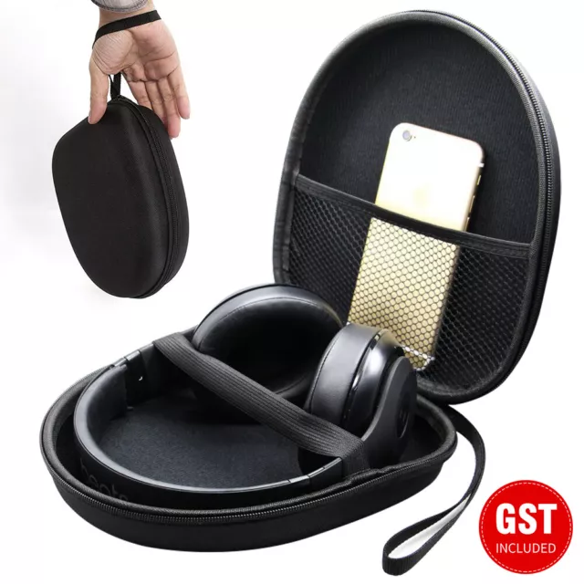 Earphone Case Headset Hard Carrying Box Headphone Storage Bag Black Universal