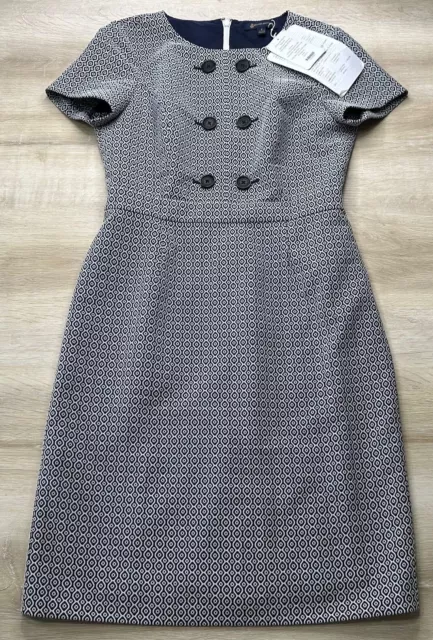NWT Brooks Brothers Womens Dress Navy White 8 Separates Jacquard Buttons $169