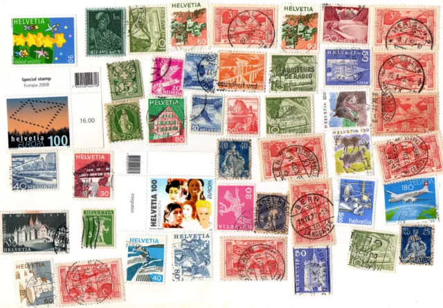 lot de 42 timbres Suisse / HELVETIA  dont 3 neufs