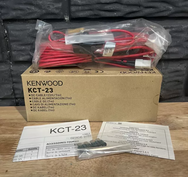 Kenwood KCT-23 DC Power Cable Ham Radio OEM TK-5710 TK-5810 TK-790 TK-890 NEW!