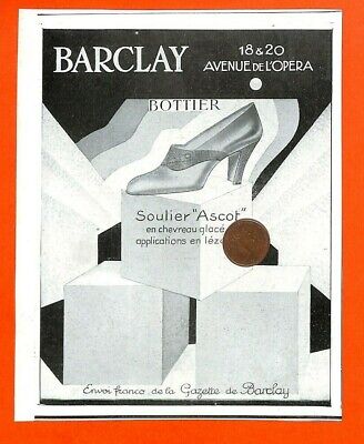 PUBLICITÉ DE PRESSE 1929 BARCLAY BOTTIER 