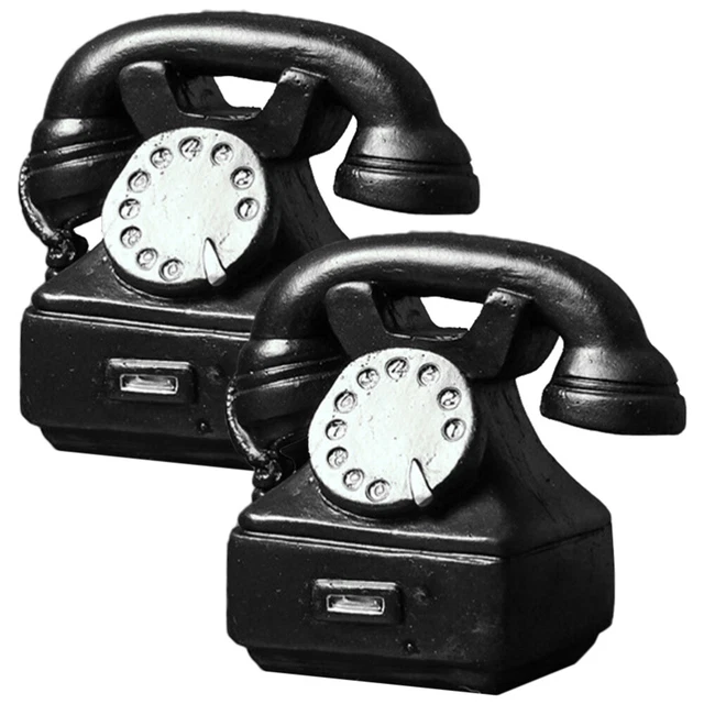 2 pz telefoni retrò bambino resina con selettore per rete fissa