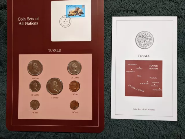 Coin Sets of All Nations - Tuvalu 1985 UNC - BU Franklin Mint