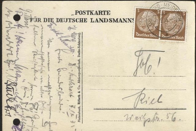 1935 DEUTSCHE LANDSMANNSCHAFT Studentika DL Fahne Kiel Slesvico