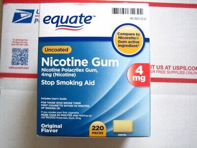 Chicle Equate Nicotina Polacrilex, 4 mg (nicotina), ayuda para dejar de fumar, como nueva 220 quilates