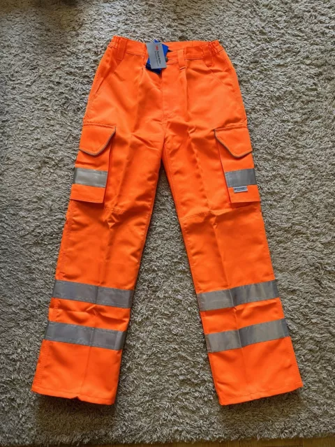 Men’s Orange High-vis Cargo Work Trousers