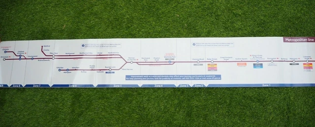 LONDON UNDERGROUND METROPOLITAN Line Train Map - with adhesive backing ...