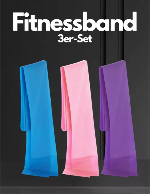 Fitnessband, Gymnastikband, Widerstandsband, Theraband (3er-Set)