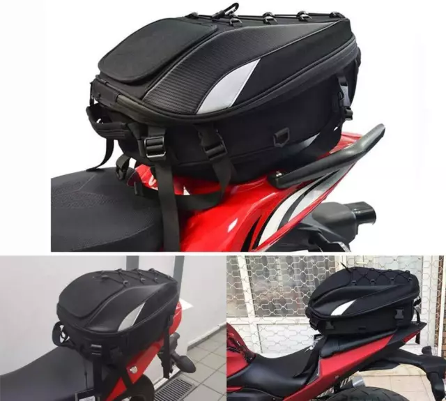 Motorcycle Seat Bag Rear Tail Bag Waterproof Luggage Bags Backpack Storage Bags