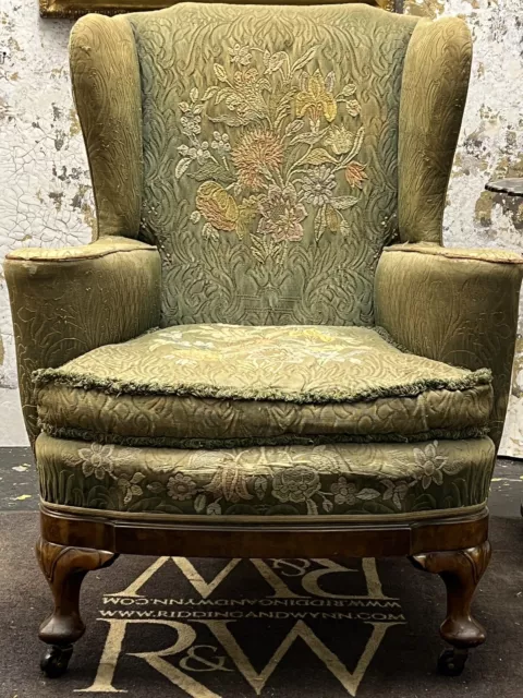 A 19thc English Walnut Wingback Armchair