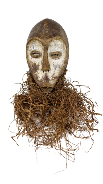 Lega Mask Bwami Society Raffia Congo African Art