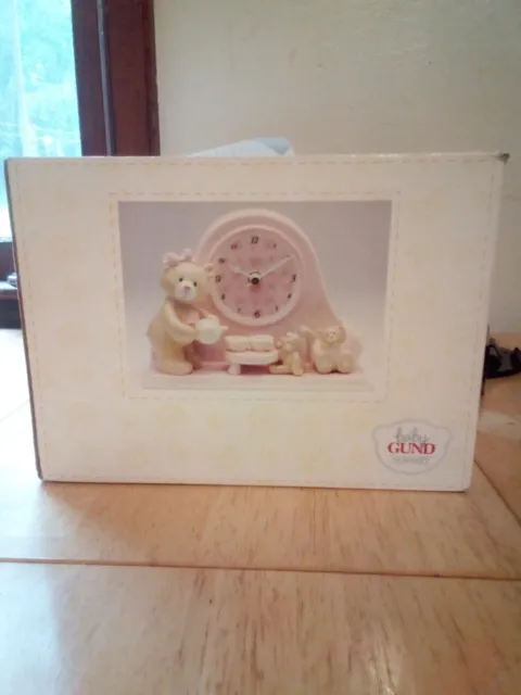 New Gund Baby Bear Tales Tea Set Ceramic Tabletop Pink Girl's Room Clock