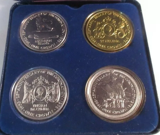 Krönung 25. Jahrestag der QEII 1978 4 Kronmünzensatz verpackt