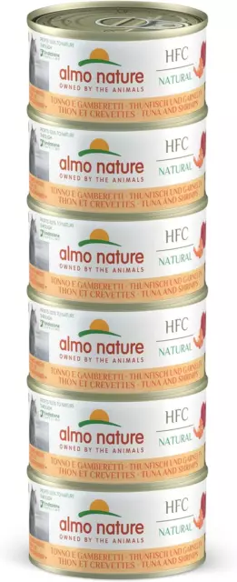 HFC Natural Megapack, Alimento Umido per Gatti - Tonno E Gamberetti -(6 Lattine