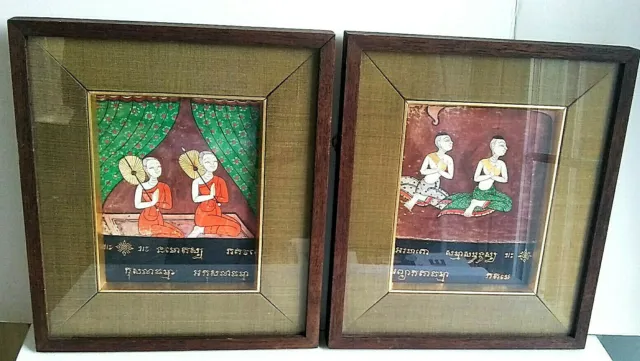 Temple Painting Illustrations Buddhist Praying Monks Buddhism