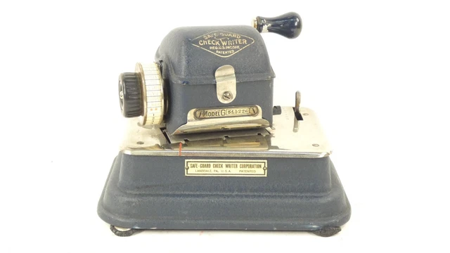 PROTECTOR DE CHEQUES SAFE GUARD MODEL G 1930 COLOR AZUL CHECK WRITER Scheckspare