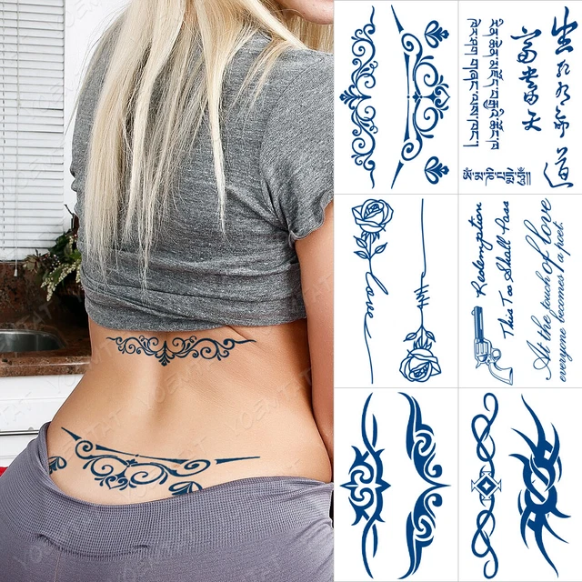 6pcs Juice Lasting Ink Waterproof Temporary Tattoo Sticker Thorns Gun For Women