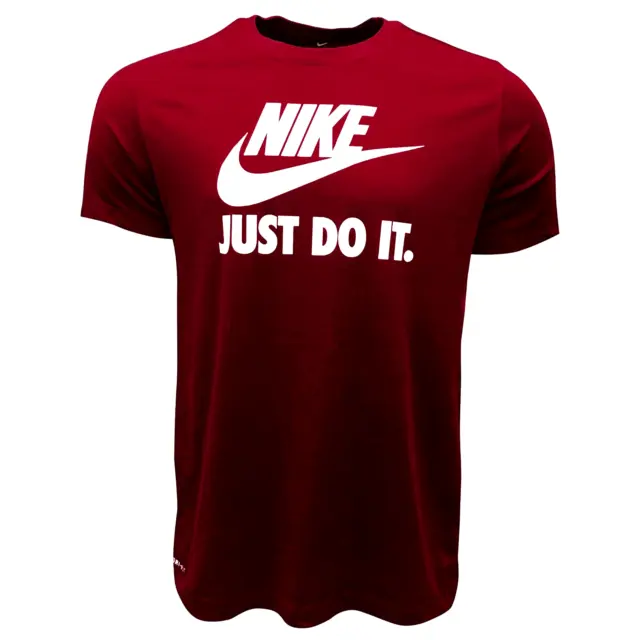 NIKE SWOOSH JUST Do It Logo Tee Shirt Burgundy Dark Red Men Size M $19. ...