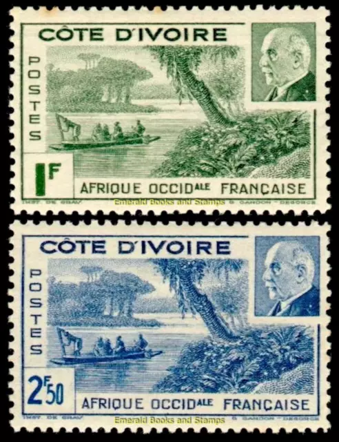 EBS French Ivory Coast 1941 - Vichy - Pétain & Lagune Ebrié - CI 169-170 - MNH**