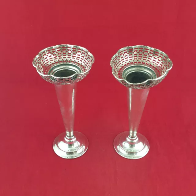 Pair Of Silver Plated Flower Vase - 5999 NA 2