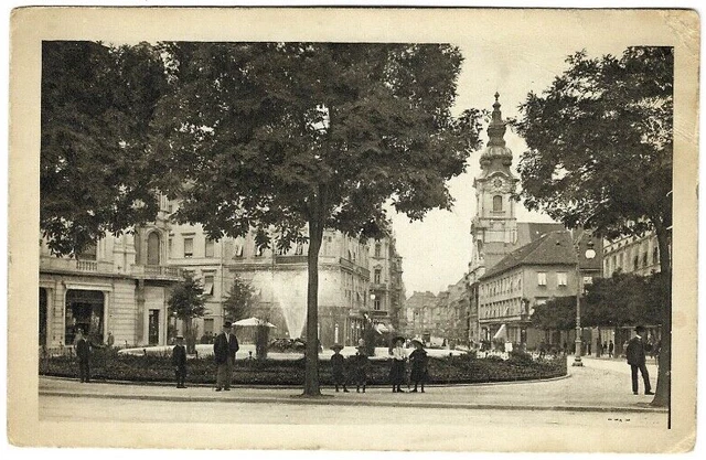 AK Graz Bismarckplatz mit Herrengasse 1922 Stempel: Gasthaus zur Bachbrücke
