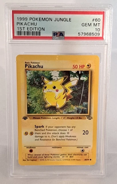 1999 Pokemon Jungle 1st Edition #60/64 Pikachu PSA 10 GEM MINT