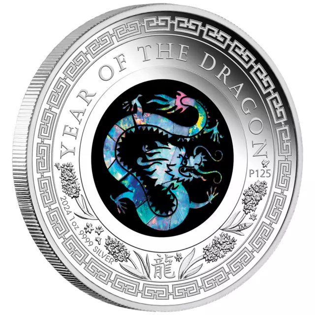 Silbermünze Jahr des Drachen Lunar Opal-Serie (9.) 2024 - Australien - 1 Oz PP