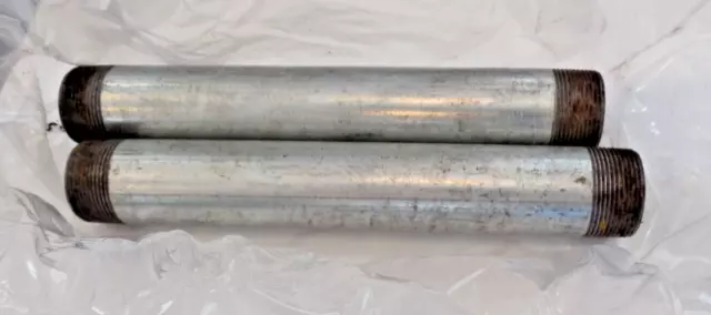 Lot of 2 Nipple 1-1/2 x 12" MPT Schedule 40 Galvanized Welded Steel IGNJ12